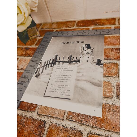 1941‎ "The Art of Living" Print Article - Snowman Winter Poem by Myra Johnson - Picture 6 of 11